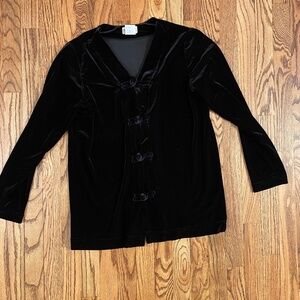 beautiful Coldwater Creek Jacket Black‎ Velvet Jacket Toggle Closures small